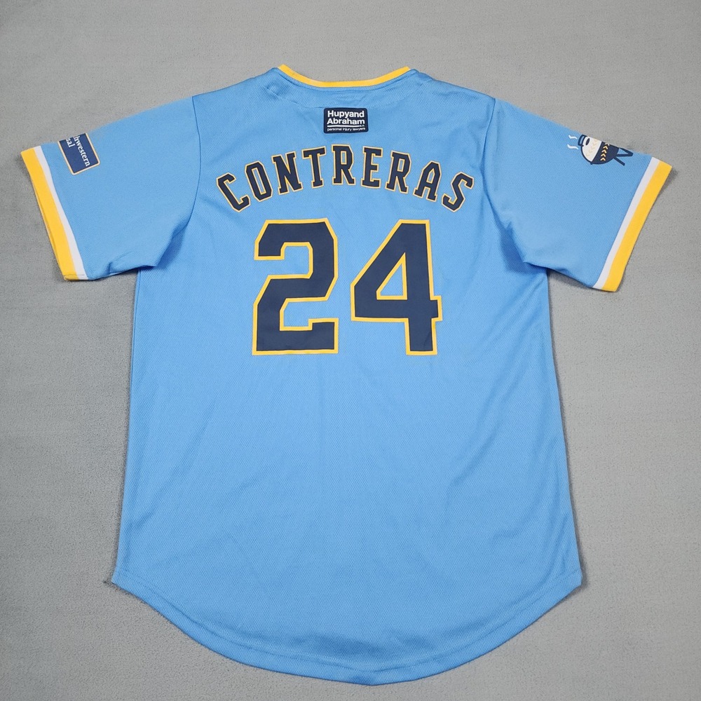 Milwaukee Brewers William Contreras #24 Jersey Mens M Blue City Connect SGA MLB - Picture 2 of 10